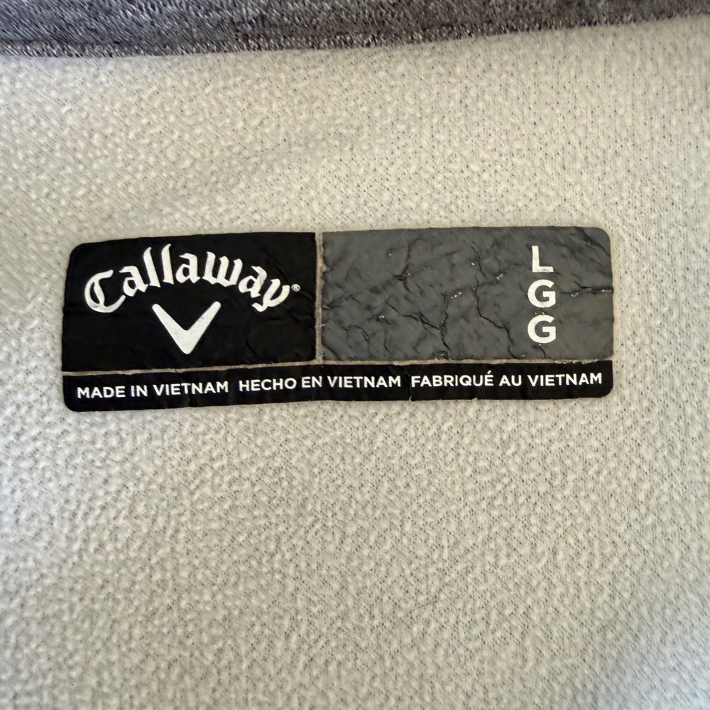 Callaway Pullover Men Large Gray 1/4 Zip Mock Neck Golf Fleece Jacket Pockets - Picture 6 of 9